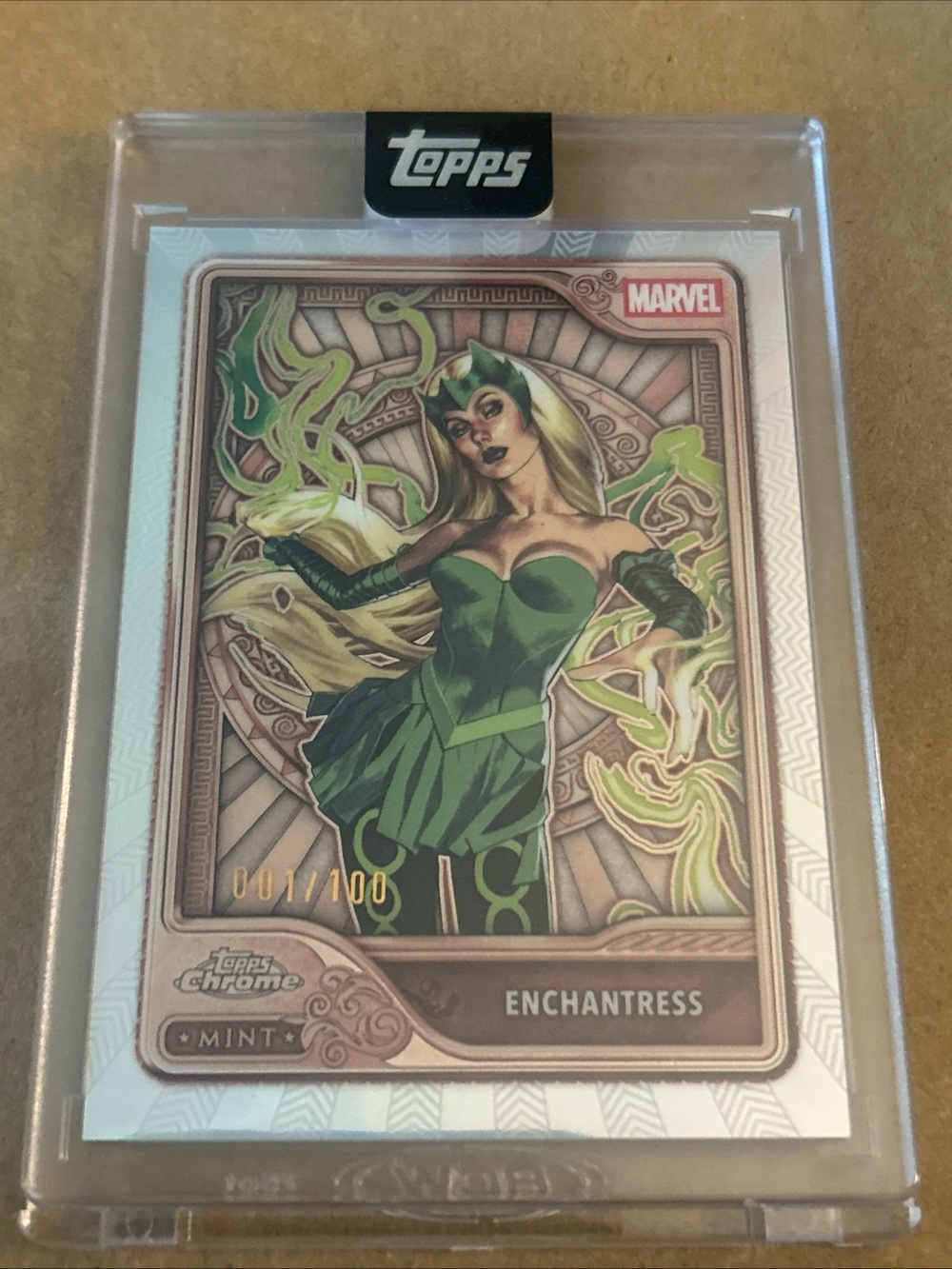 2026 Topps Mint Marvel Enchantress ENCASED CHROME /100 Card Number 1/100 1st On